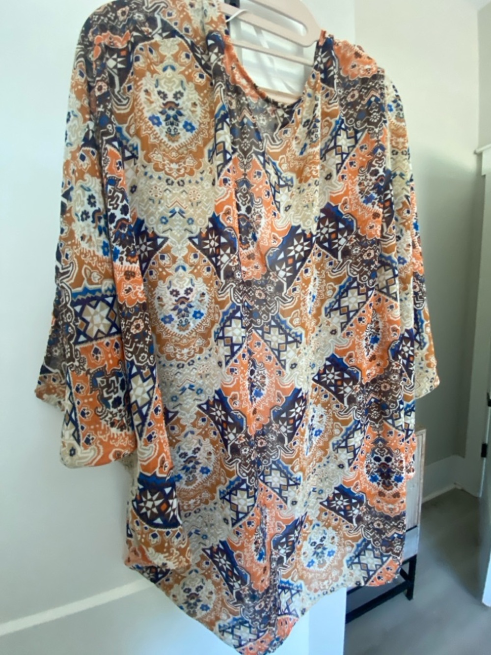 C Paisley & Geometric Bohemian Sheer Kimono